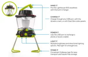 GOAL ZERO 32010 Lighthouse 600 Lantern + USB Power Hub - overview