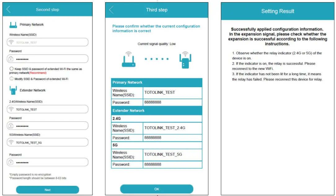 TOTO LINK EX1800T AX1800 Dual Band Wi-Fi Range Extender-configuration information