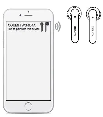 coumi TWS-834A Wireless Bluetooth Earbuds fig1