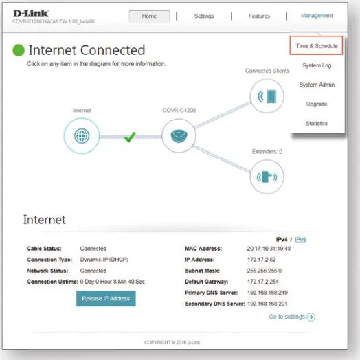 D-Link Seamless Wi-Fi System - Time & Schedule