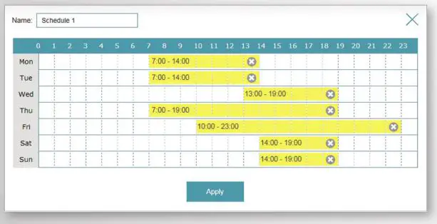 D-Link Seamless Wi-Fi System - create a new schedule