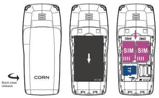 CORN M4 Mobile Phone - battery