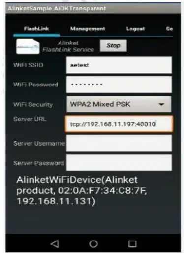 Alinket ALX850X WiFi Controller Module - Configuration