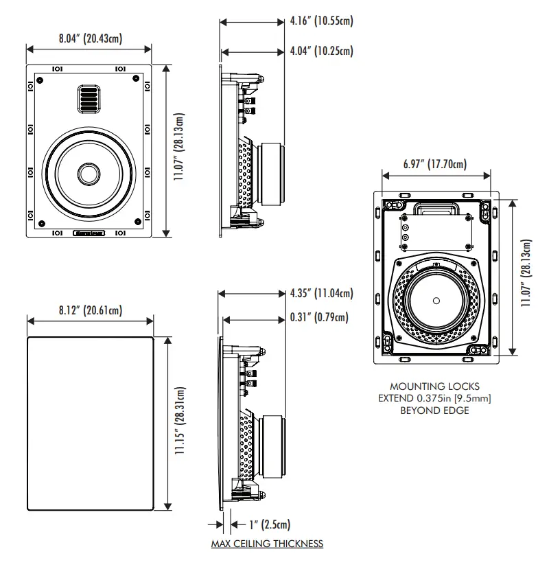 MARTIN LOGAN M C 4 InCeiling Speaker - diagram 1