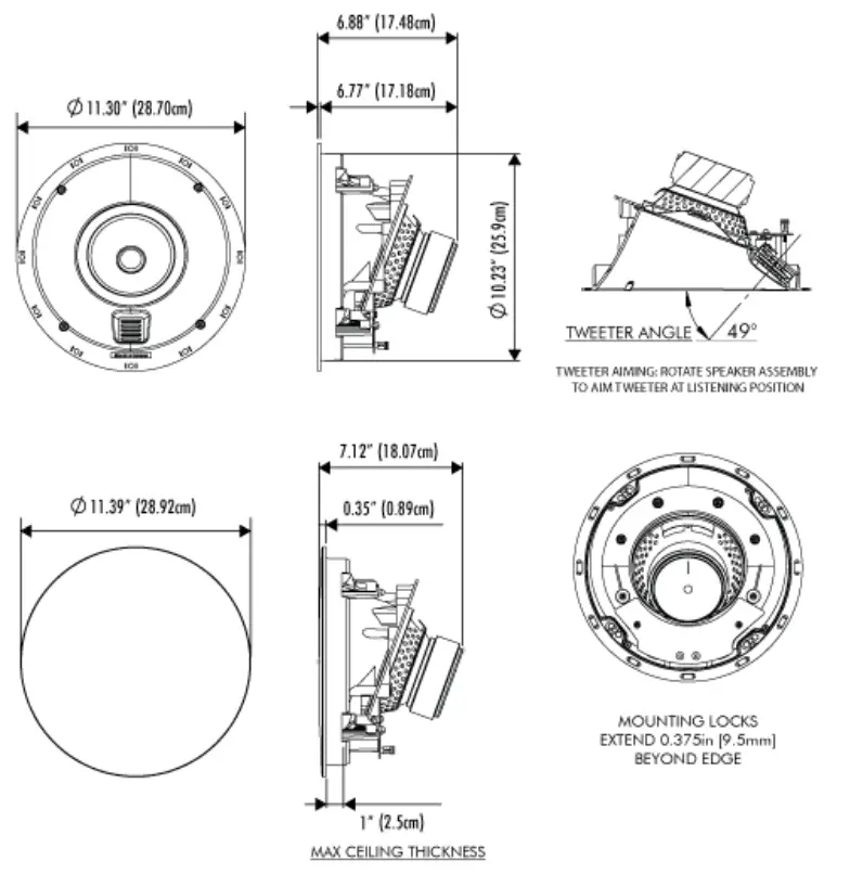 MARTIN LOGAN M C 4 InCeiling Speaker - diagram 3