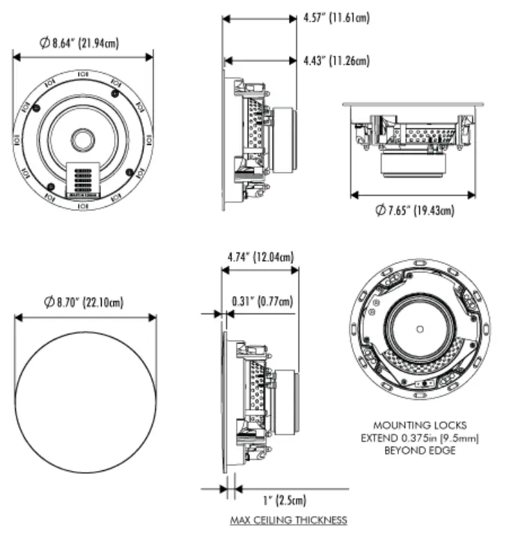 MARTIN LOGAN M C 4 InCeiling Speaker - diagram 4