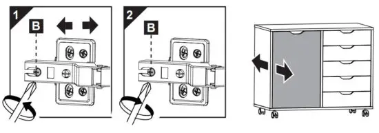 DEVAISE ASNG010 Wood 5 Drawer Storage Cabinet - DEPTH ADJUSTMENT