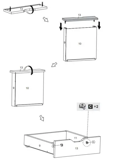 DEVAISE ASNG010 Wood 5 Drawer Storage Cabinet - REMARK 17