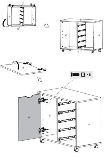 DEVAISE ASNG010 Wood 5 Drawer Storage Cabinet - REMARK 21