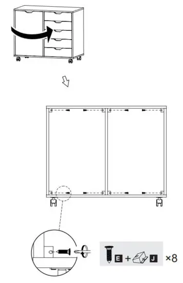 DEVAISE ASNG010 Wood 5 Drawer Storage Cabinet - REMARK 26
