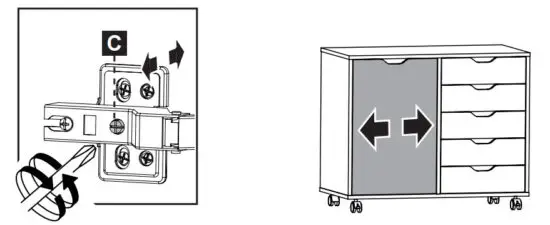 DEVAISE ASNG010 Wood 5 Drawer Storage Cabinet - SIDE TO SIDE ADJUSTMENT