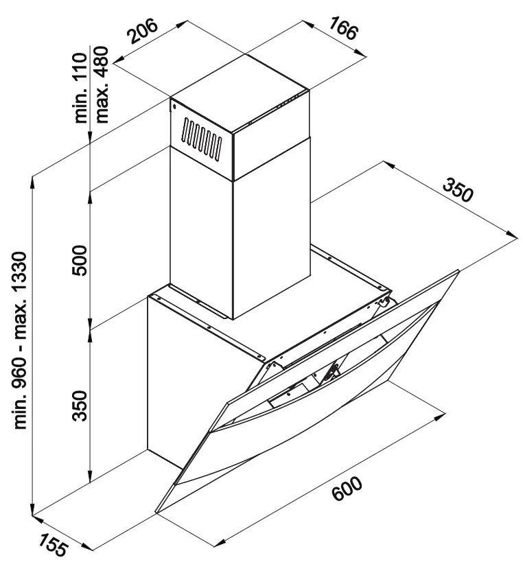 Amica OKC623S Kitchen Extractor Hood fig 6