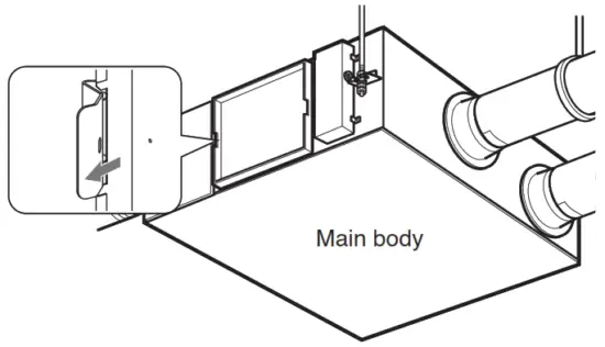 LG LZ-H100GBA4 ERV Heat Recovery Ventilation System - Remove the maintenance cover