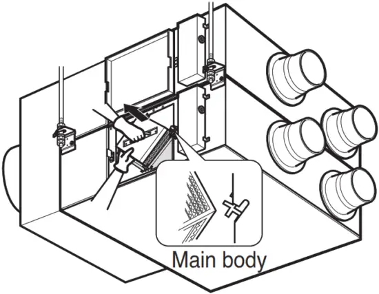 LG LZ-H100GBA4 ERV Heat Recovery Ventilation System - total heat exchanger out