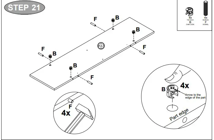 A T HOME Tiverton Double storage HARDWARE LIS2