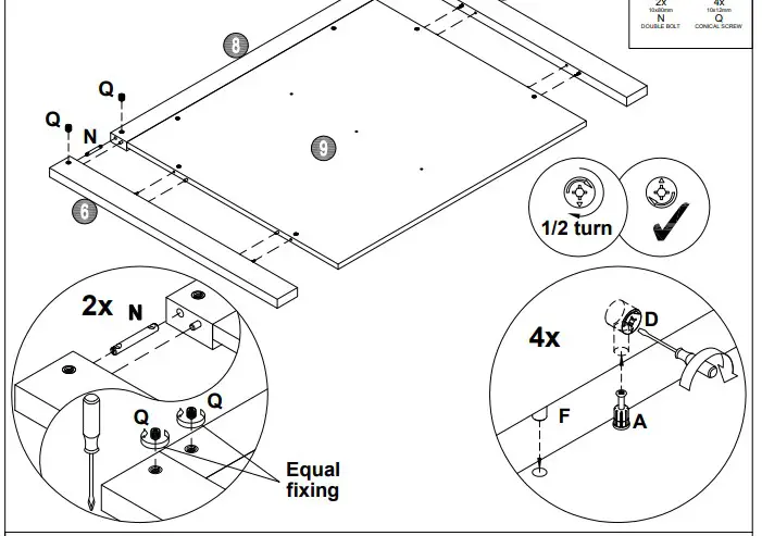 A T HOME Tiverton Double storage HARDWARE LIS3