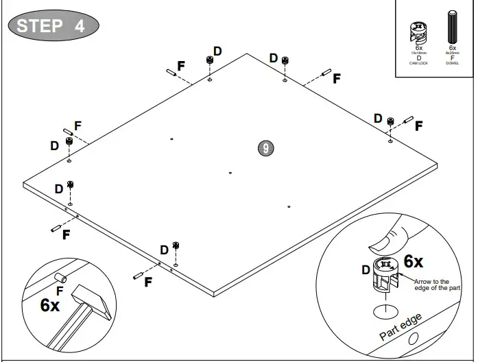 A T HOME Tiverton Double storage HARDWARE LIST10