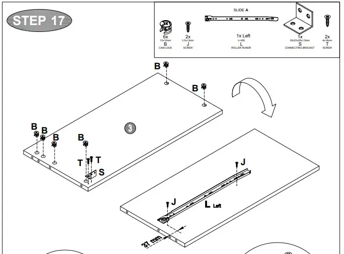 A T HOME Tiverton Double storage HARDWARE LIST1l0