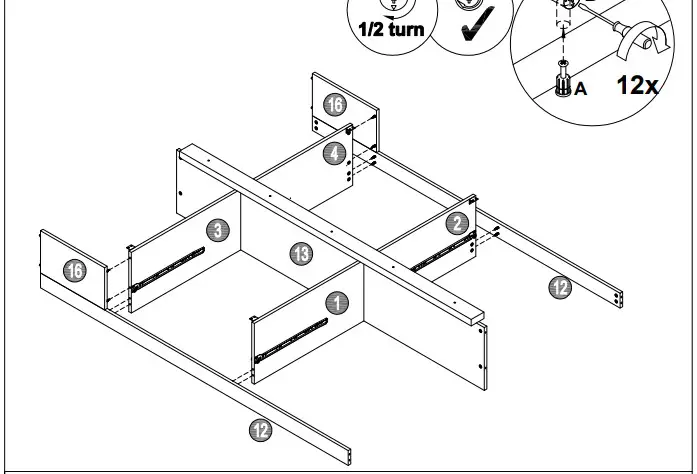 A T HOME Tiverton Double storage HARDWARE LInST10