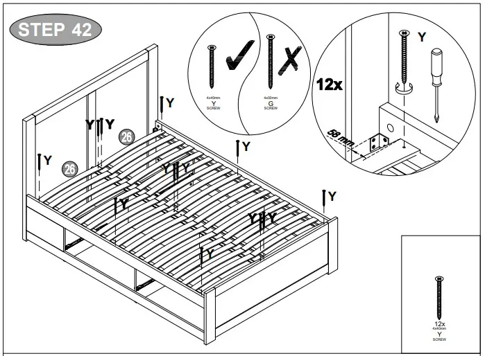 A T HOME Tiverton Double storage HARDWARbE LIST