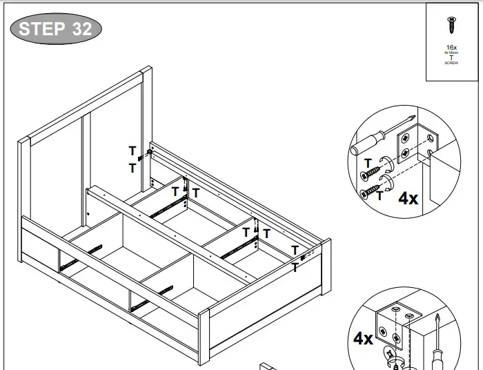 A T HOME Tiverton Double storage HARDWARldE LIS2