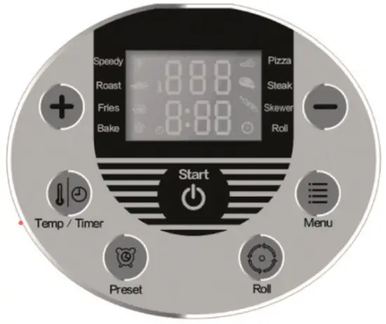 KLARSTEIN 10012291 VitAir Hot Air Fryer - CONTROL PANEL