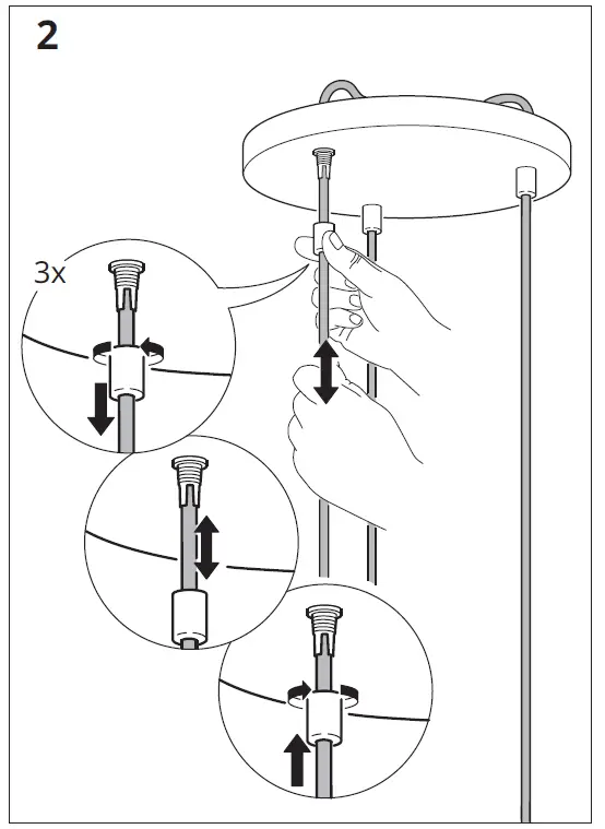 IKEA 704.992.65 Hoegvind Pendent Lamp with 3 Lamps Nickel Plated fig 2