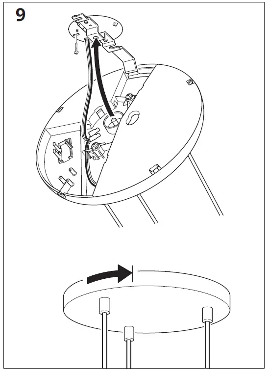 IKEA 704.992.65 Hoegvind Pendent Lamp with 3 Lamps Nickel Plated fig 9