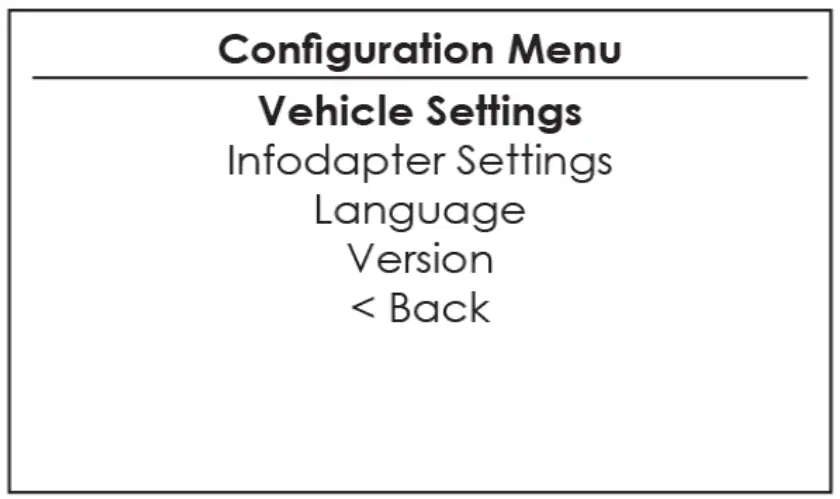 Configuration Menu