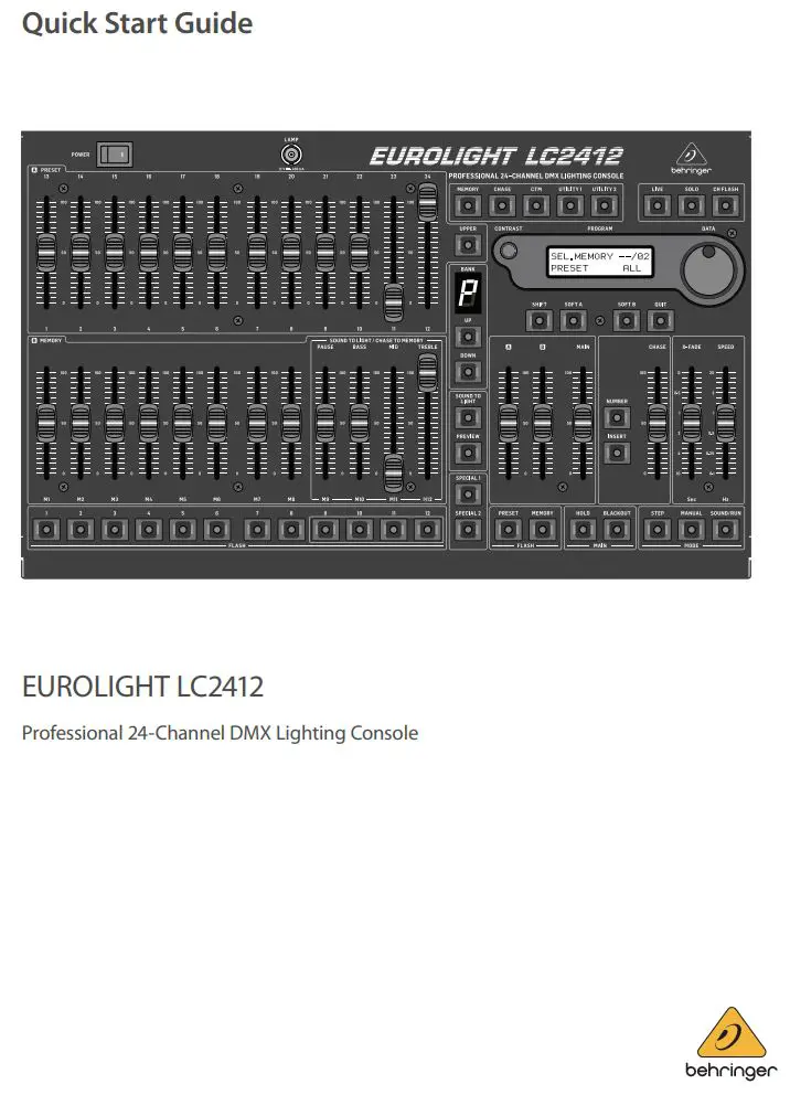 EUROLIGHT Professional 24-Channel DMX Lighting Console User Guide