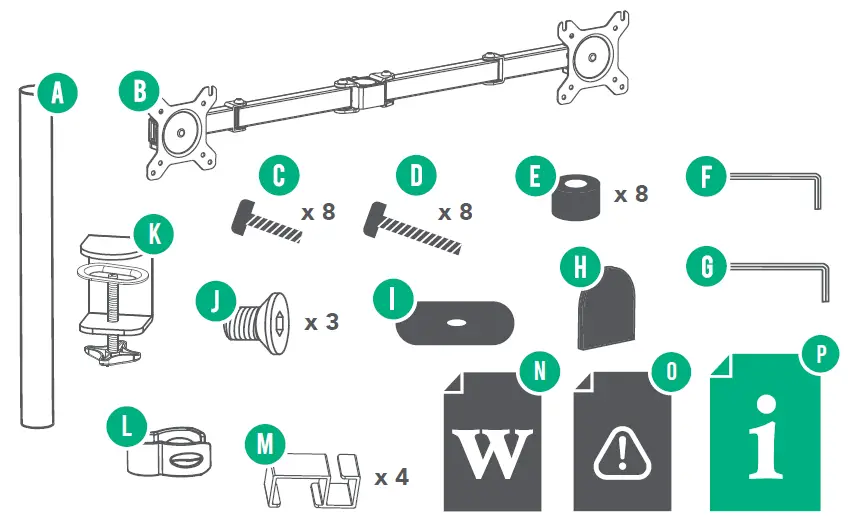 BAUHN AMAB-0622-D Dual Monitor Bracket fig 1