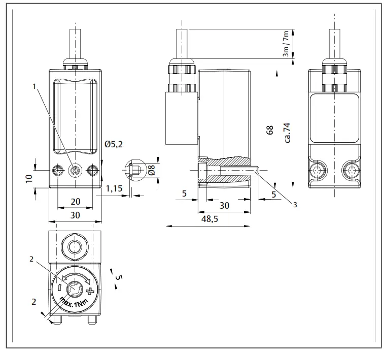EMERSON PM1 Aventics Electromechanical Pressure Switch - Pneumatic flange
