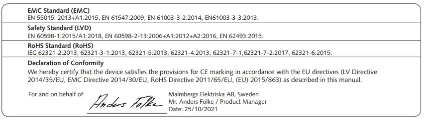 MALMBERGS 9977354 Tellus VI LED Kit-fig5