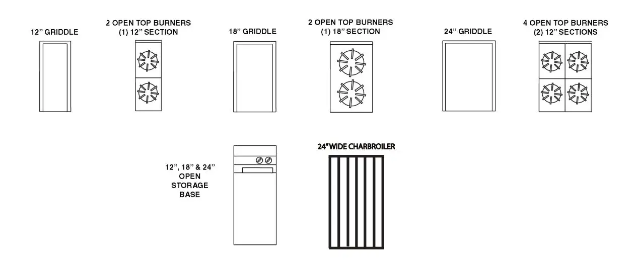 VULCAN V2BG24 36 Inch Heavy Duty Range - 12”, 18” & 24” WIDE EXPANDO RANGES