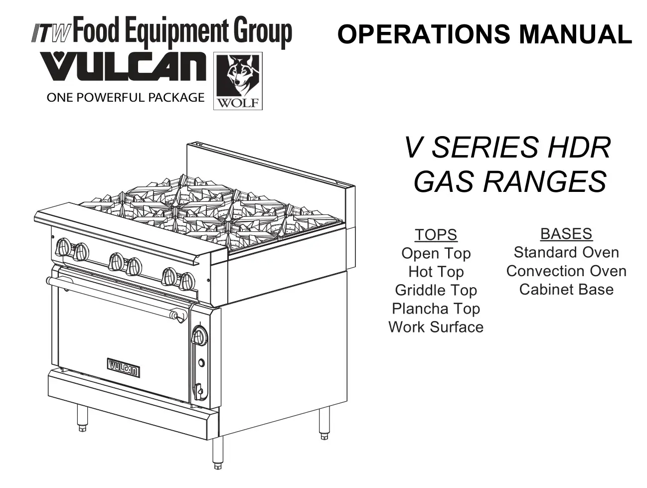 VULCAN V2BG24 36 Inch Heavy Duty Range User Manual