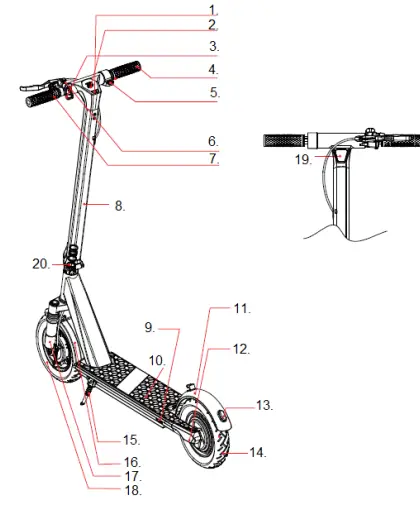 w-tec IN 22068 Dalehunter 10 Inch Electric Scooter-fig2