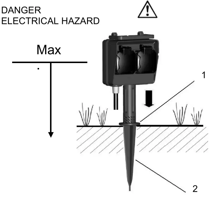 anslut 401131 Multiway Socket with Spike -Denger Electrical Hazard