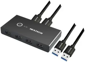 NEXTECH Dual PC Keyboard Mouse USB Switch