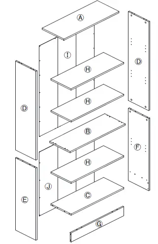 StyleWell-HS202006-34BLK-7-Inch-Wood-5-Shelf-Basic-Bookcase-with-Adjustable-Shelves-3