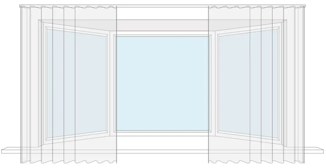 blinds 2go Aria Pearl Grey Privacy Sheer User Guide - Bay windows, half-bays & L-shaped windows