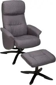 amazonbasics Classic Fabric Recliner & Ottoman Set