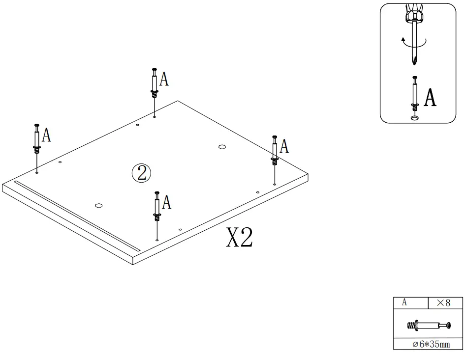 THE HOME DEPOT WF193467DAA Large Vintage Computer Desk - Fig 1