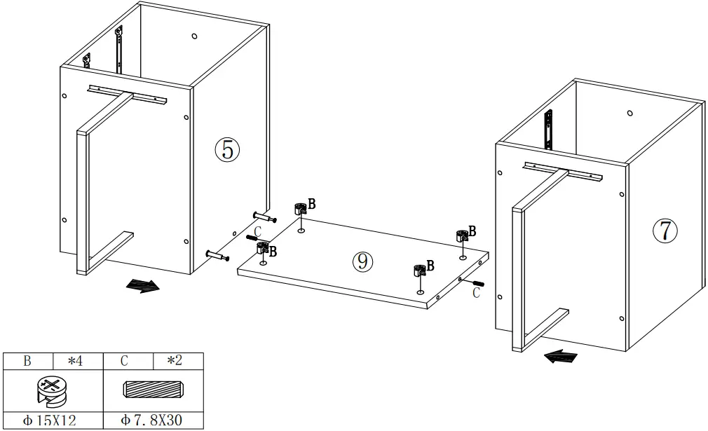 THE HOME DEPOT WF193467DAA Large Vintage Computer Desk - Fig 12