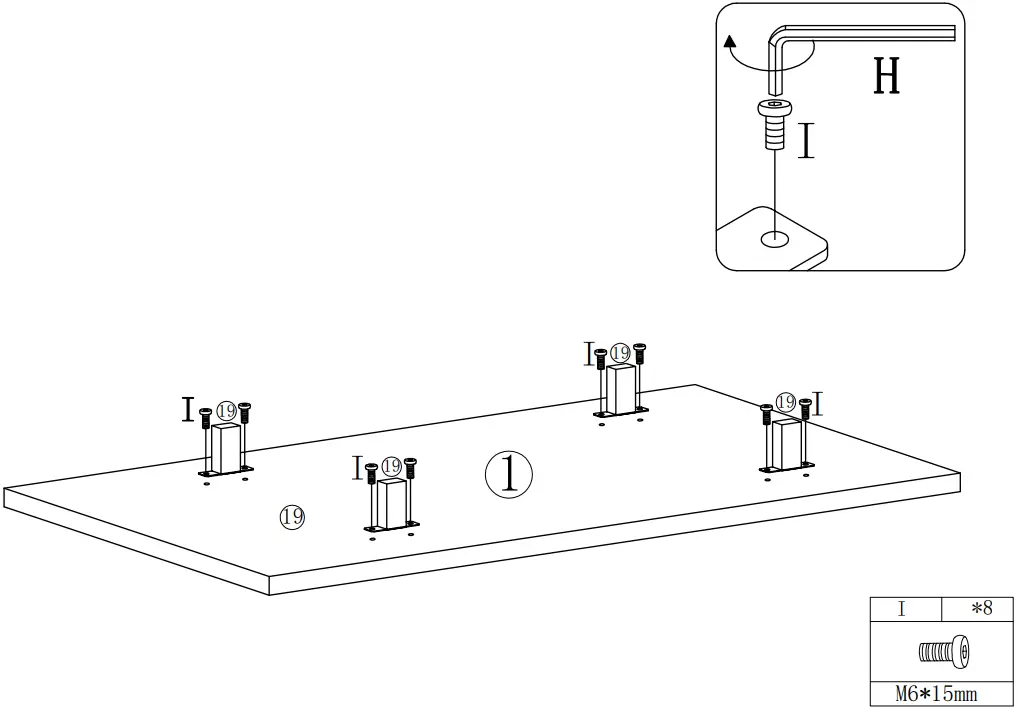 THE HOME DEPOT WF193467DAA Large Vintage Computer Desk - Fig 13