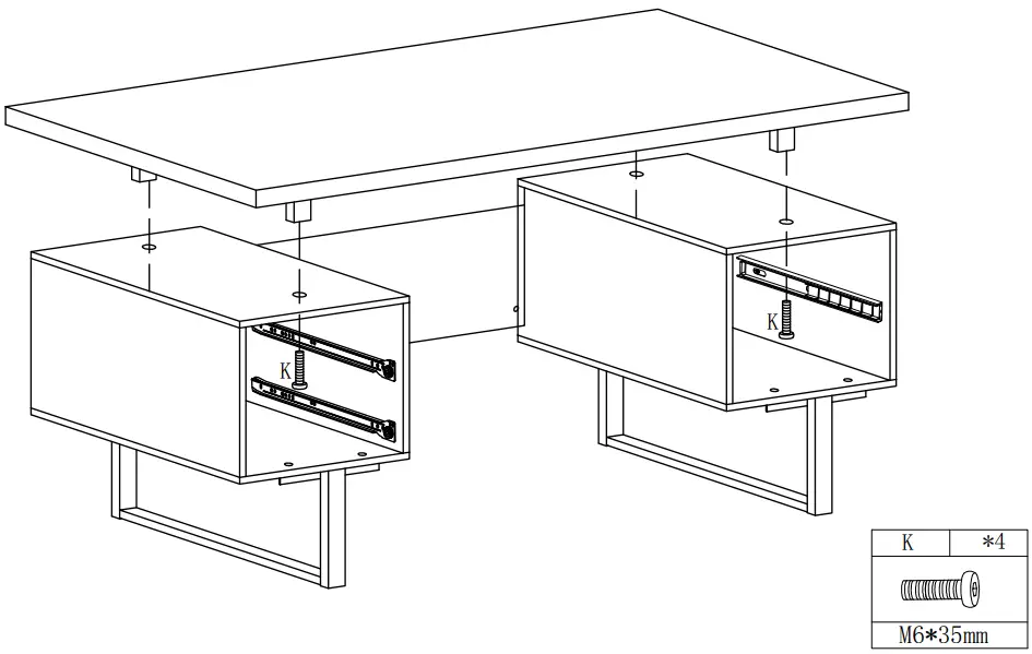 THE HOME DEPOT WF193467DAA Large Vintage Computer Desk - Fig 14