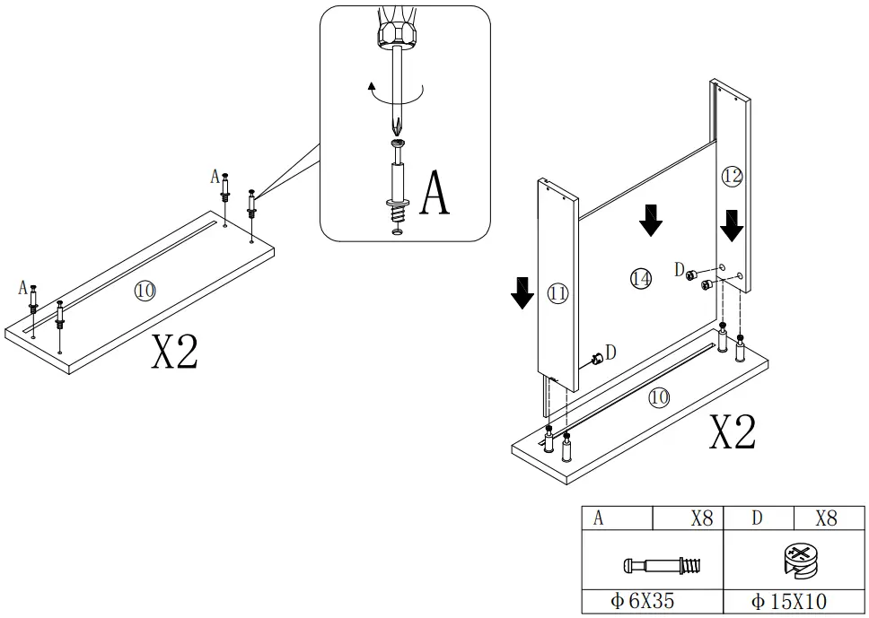 THE HOME DEPOT WF193467DAA Large Vintage Computer Desk - Fig 15