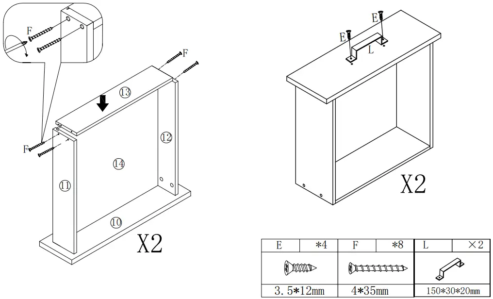 THE HOME DEPOT WF193467DAA Large Vintage Computer Desk - Fig 16