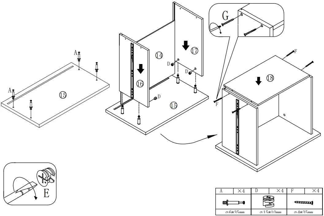 THE HOME DEPOT WF193467DAA Large Vintage Computer Desk - Fig 18
