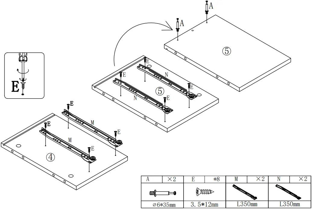 THE HOME DEPOT WF193467DAA Large Vintage Computer Desk - Fig 2
