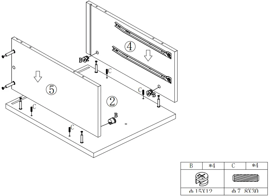 THE HOME DEPOT WF193467DAA Large Vintage Computer Desk - Fig 6